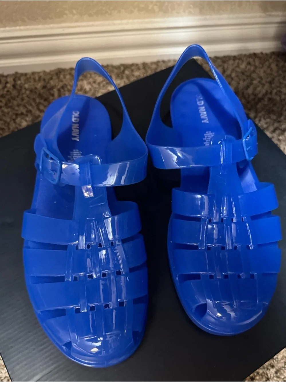 Old Navy women’s jelly sandals sz 9 cobalt blue Closed Toe womens 90s Nostalgia - Picture 3 of 5